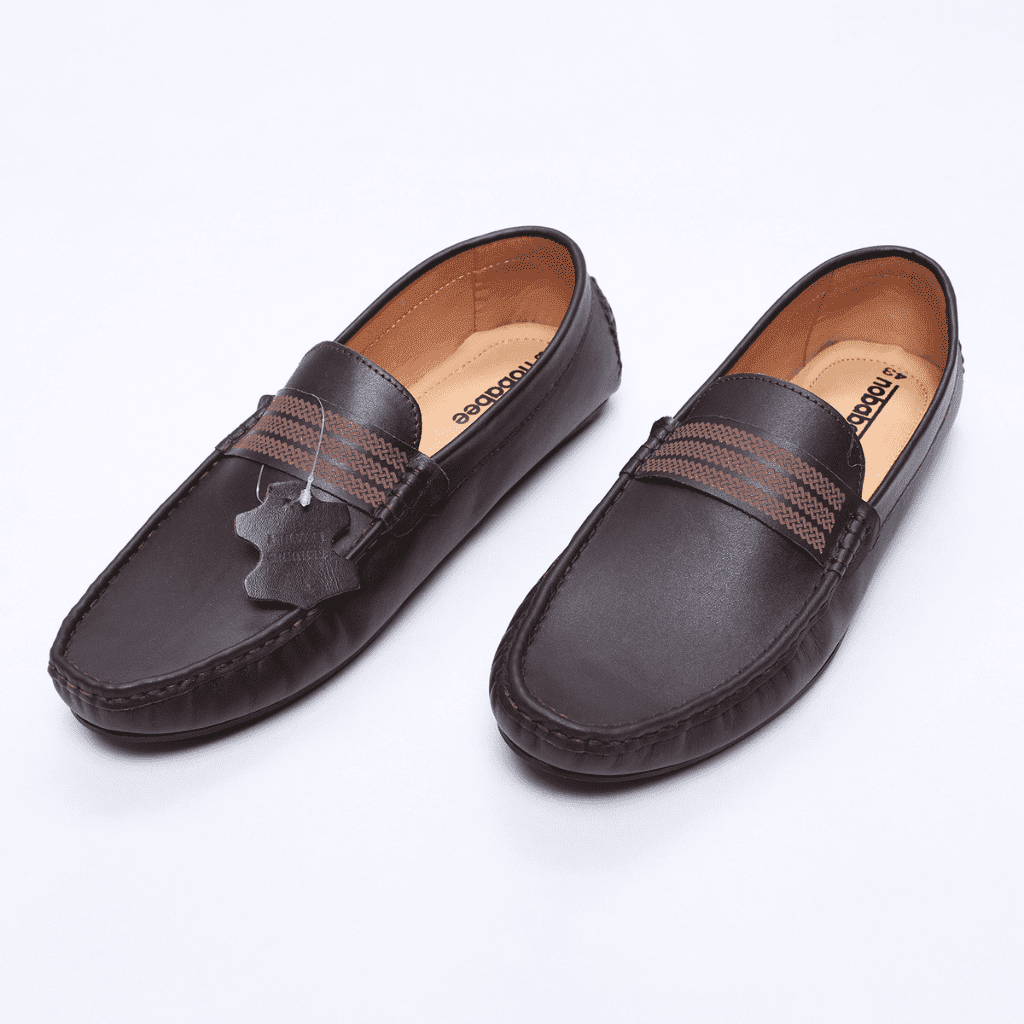 chocolate casual leather loafer shoe
