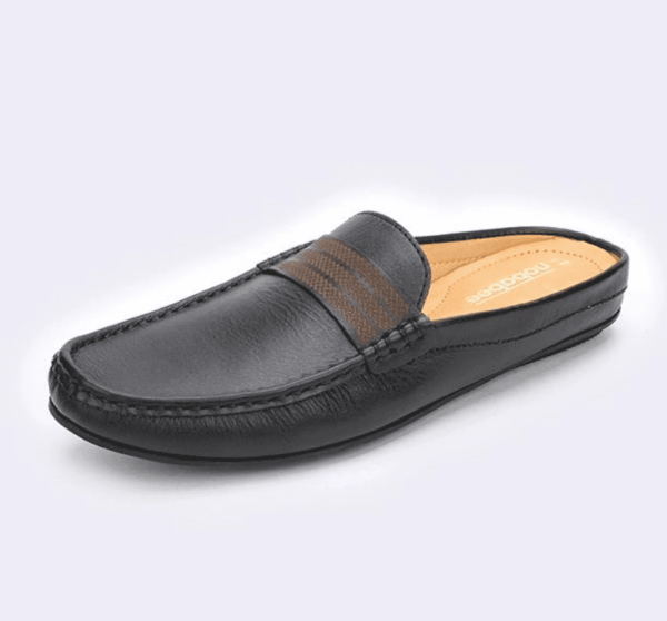 Men's Moccasin Half Shoe Black